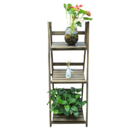 Dark Wooden 3 Tier Plant Stand Rack Shelf 