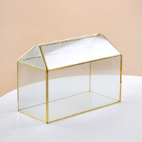 32cm Geometric Glass House Shape Wedding Wishing Well Money Gift Card Box