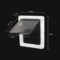 White 2 Way Lockable Pet Dog Flap Door Medium 29x35cm