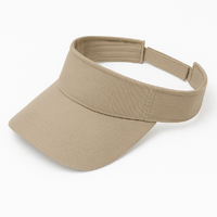 Bulk Lot x 12 Plain Beige Visor Golf Tennis Cap Hat   