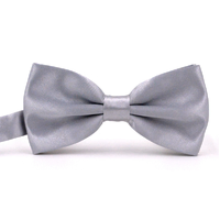 10 x Mens Silver Bow Tie Tuxedo Adjustable Bowtie Wedding Formal Party Neckwear