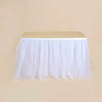 White Table Skirt Tutu Tulle Table Dress Wedding Party Table Decor 275cm