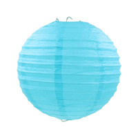 12 x Blue Round 8" Paper Lantern