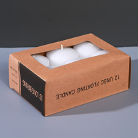 120 x Pure White Unscented Floating Candles 6hrs