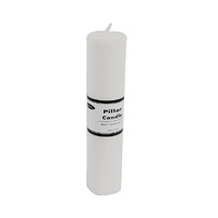 24 x White Unscented Pilar Candles 5 x 22.7cm / 2x9'' Box of Wholesale Bulk