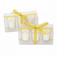 Bulk Lot 72 Clear Wedding No Scented Votive Candle Holder White Candle