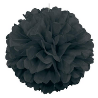 10 X 10" Black Tissue Paper Ball Pom Poms 