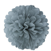 10 X 10" Grey Tissue Paper Ball Pom Poms 