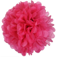 10 X 8" Hot Pink Tissue Paper Ball Pom Poms 