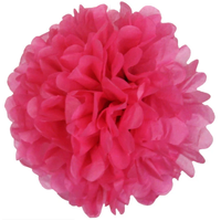 10 X 8" Hot Pink Tissue Paper Ball Pom Poms 