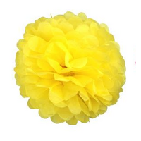 10 X 8" Yellow Tissue Paper Ball Pom Poms 