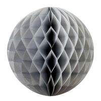 12 x Grey Paper Pom Poms Honeycomb Balls 28cm